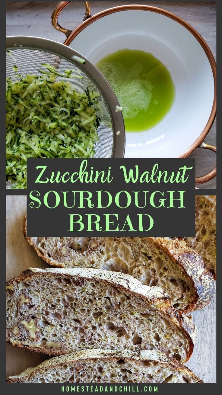 Rustic Zucchini & Walnut Sourdough Bread Recipe ~ Homestead and Chill
