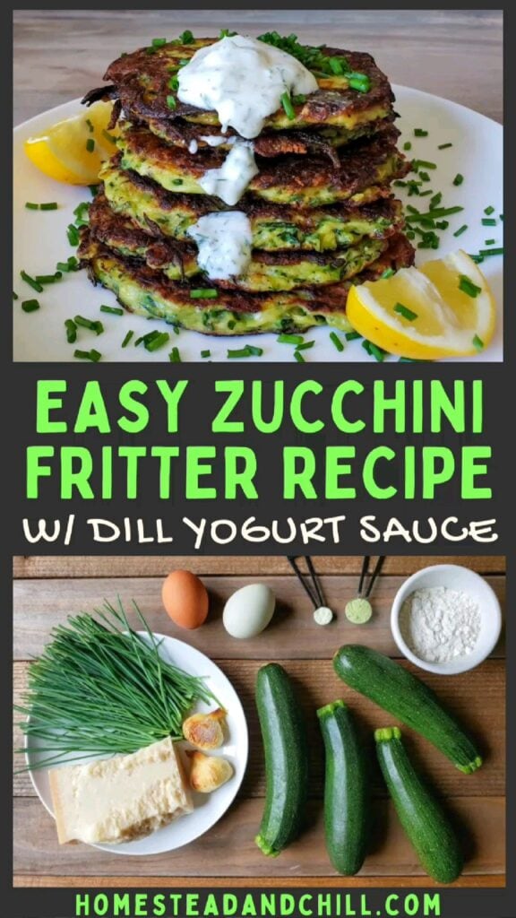 Easy Parmesan Zucchini Fritters Recipe (Healthy Yogurt Dill Sauce)