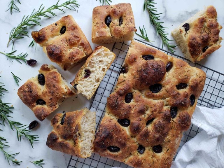 Easy Sourdough Focaccia Bread Recipe (Overnight or Same Day