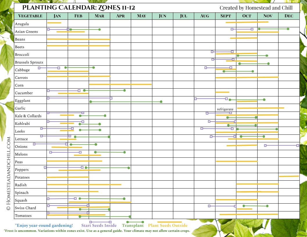 When to Start Seeds: Garden Planting Calendars for Every Zone ~ Homestead and Chill