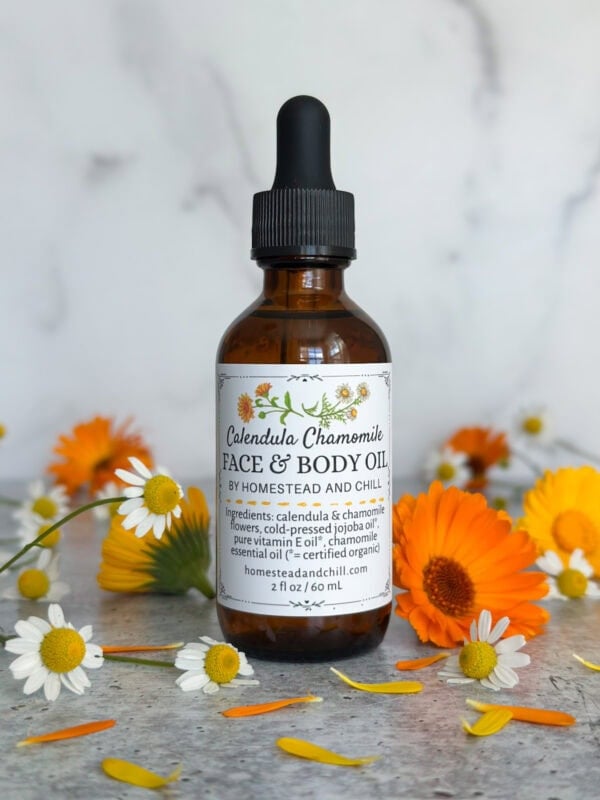 Organic Face & Body Oil ~ Calendula Chamomile