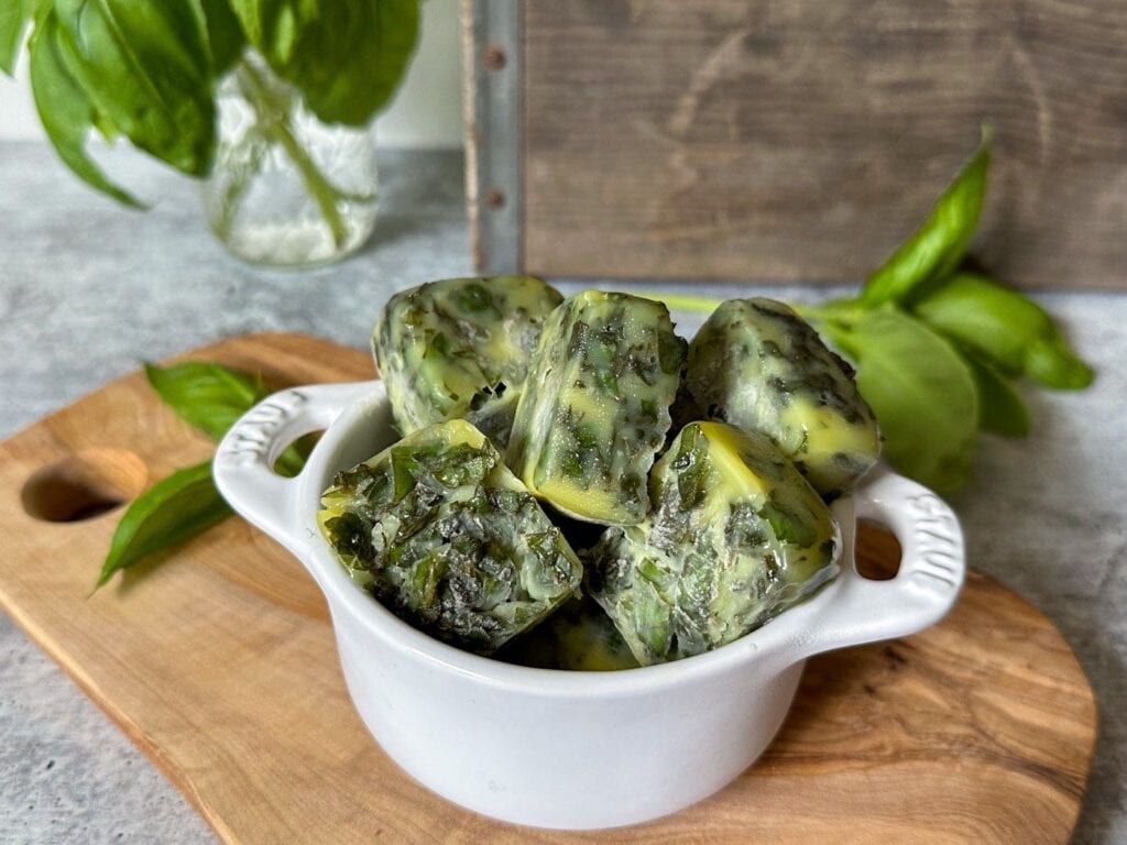 How to Freeze Basil in Ice Cube Trays (Olive Oil or Water) Homestead