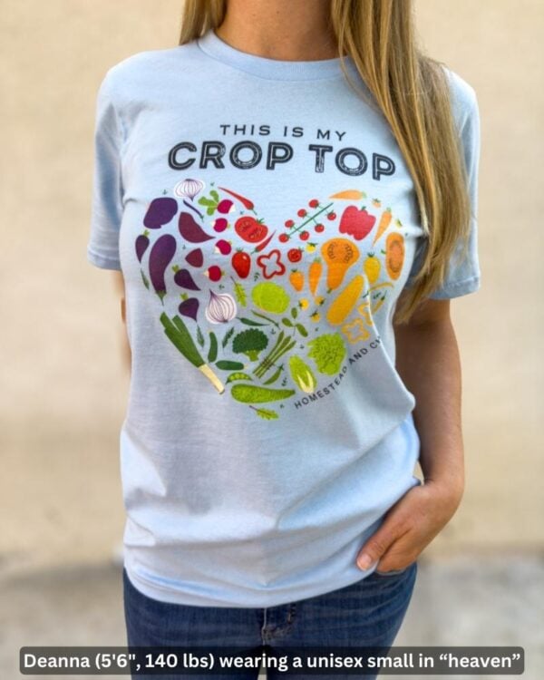 Unisex "Crop Top" Veggie Heart Organic Cotton T-Shirt - Image 3