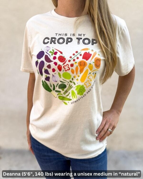 Unisex "Crop Top" Veggie Heart Organic Cotton T-Shirt - Image 2