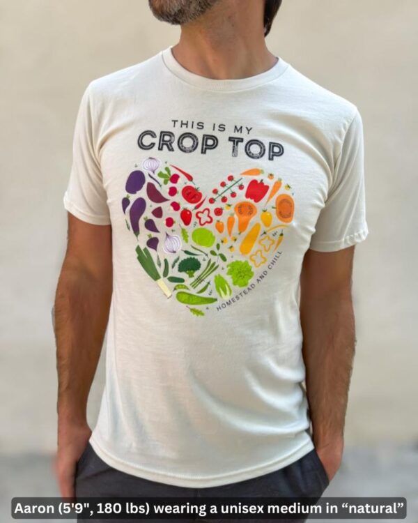 Unisex "Crop Top" Veggie Heart Organic Cotton T-Shirt - Image 5