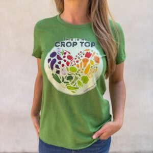 Women’s “Crop Top” Veggie Heart Organic Cotton Recycled Blend T-Shirt