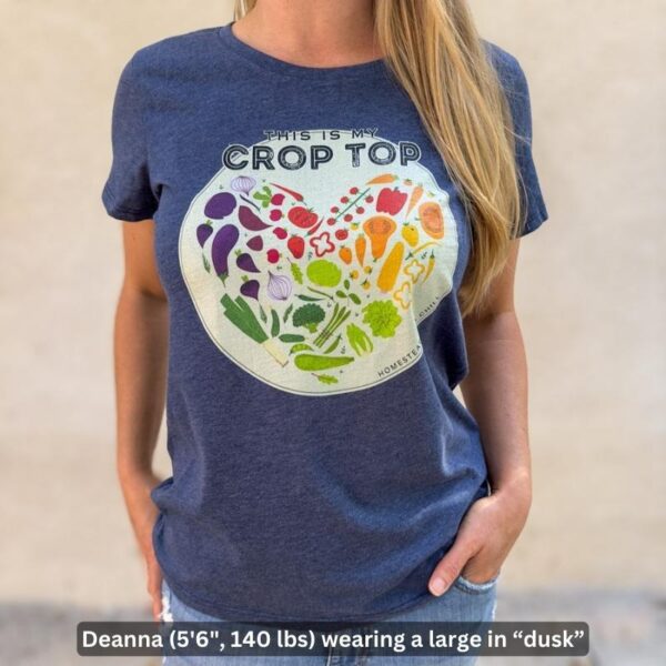 Women’s “Crop Top” Veggie Heart Organic Cotton Recycled Blend T-Shirt - Image 2
