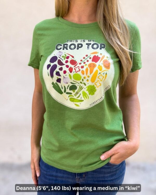 Women’s “Crop Top” Veggie Heart Organic Cotton Recycled Blend T-Shirt - Image 3