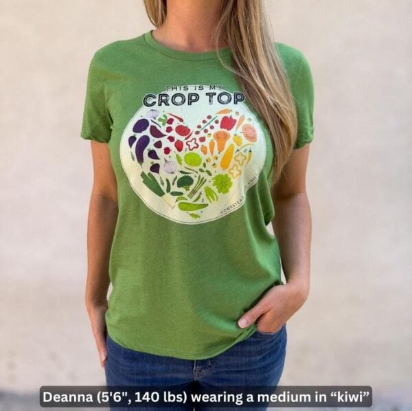 Women’s “Crop Top” Veggie Heart Organic Cotton Recycled Blend T-Shirt - Image 2