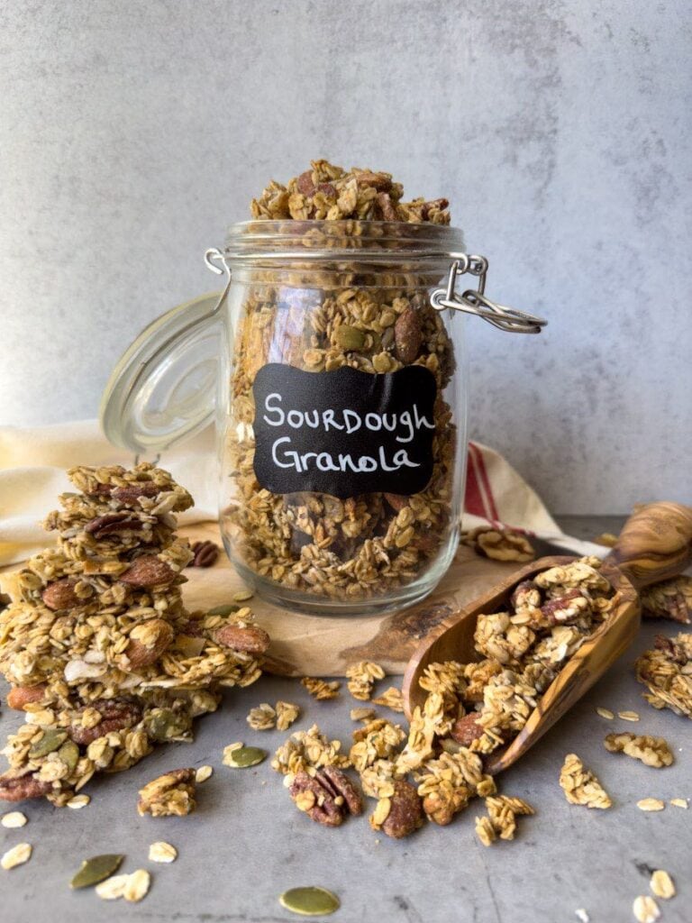 Sourdough Granola Recipe (Discard or Active Starter) with Fermented