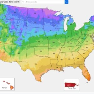 A map of the United States which is covered in a variety of colors from red, orange, yellow, green to various shades of blue and purple. The color signifies the average cold temperature in the certain area of the country.
