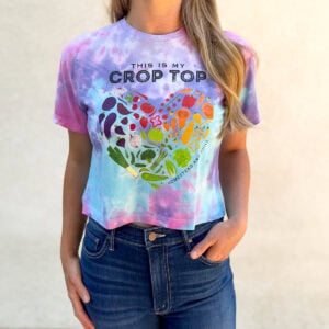 Cropped Tie-Dye Veggie Heart "Crop Top" Shirt