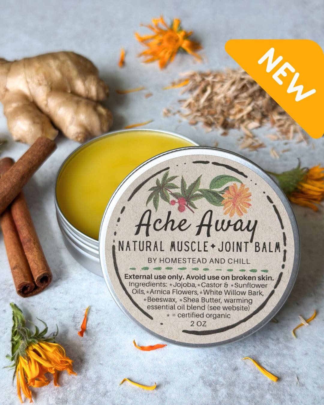 Ache Away ~ Natural Warming Muscle and Joint Balm