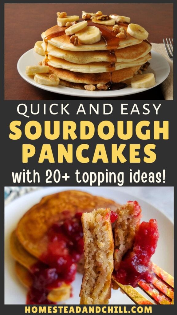 Easy Sourdough Pancakes Recipe (Discard or Active Starter) + Topping Ideas