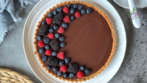 Easy Dark Chocolate Tart (Vegan Options)