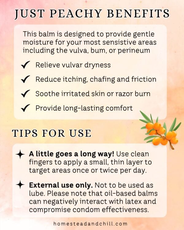 Just Peachy ~ Organic Vulva Moisturizer Balm - Image 2